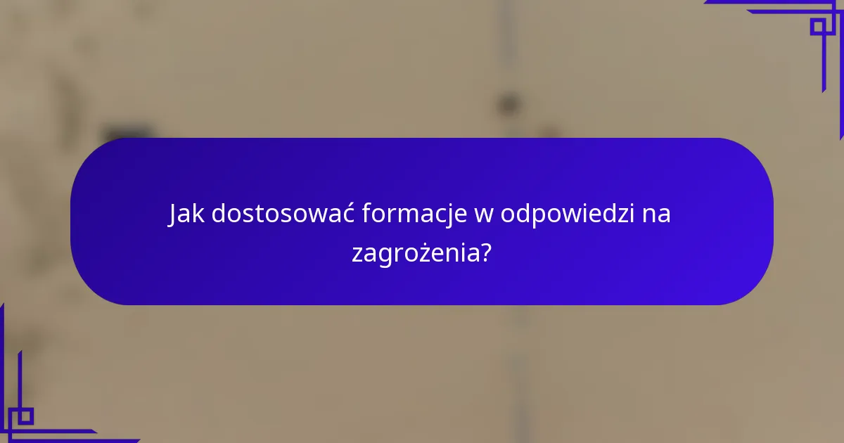 Jak dostosować formacje w odpowiedzi na zagrożenia?