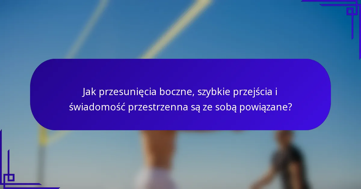Jak przesunięcia boczne, szybkie przejścia i świadomość przestrzenna są ze sobą powiązane?